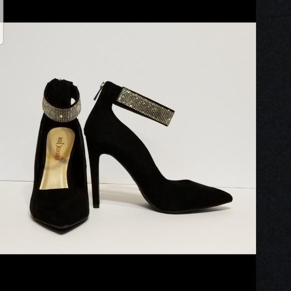 rhinestone ankle strap pumps